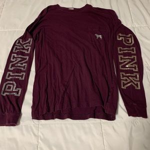 pink long sleeve shirt